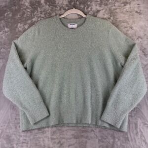 Old Navy Sweater Womens 2X Aqua Shimmer Metallic Fuzzy Eyelash Knit (1408)